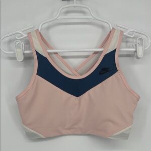NIKE Women's Medium Support Echo Pink Sports Bra Size Medium
